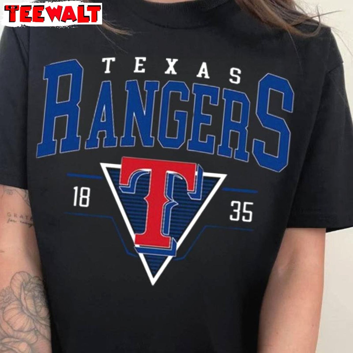 Texas Rangers Comfort Shirt, Vintage Mlb 90s Short Sleeve Crewneck