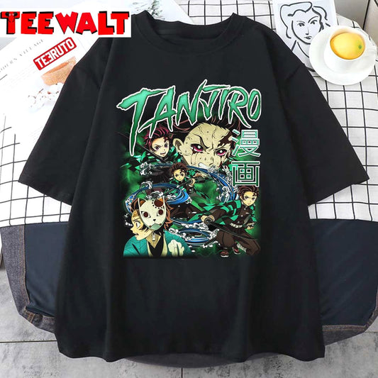 Vintage Bootleg Anime Tanjiro Demon Slayer Unisex T-Shirt