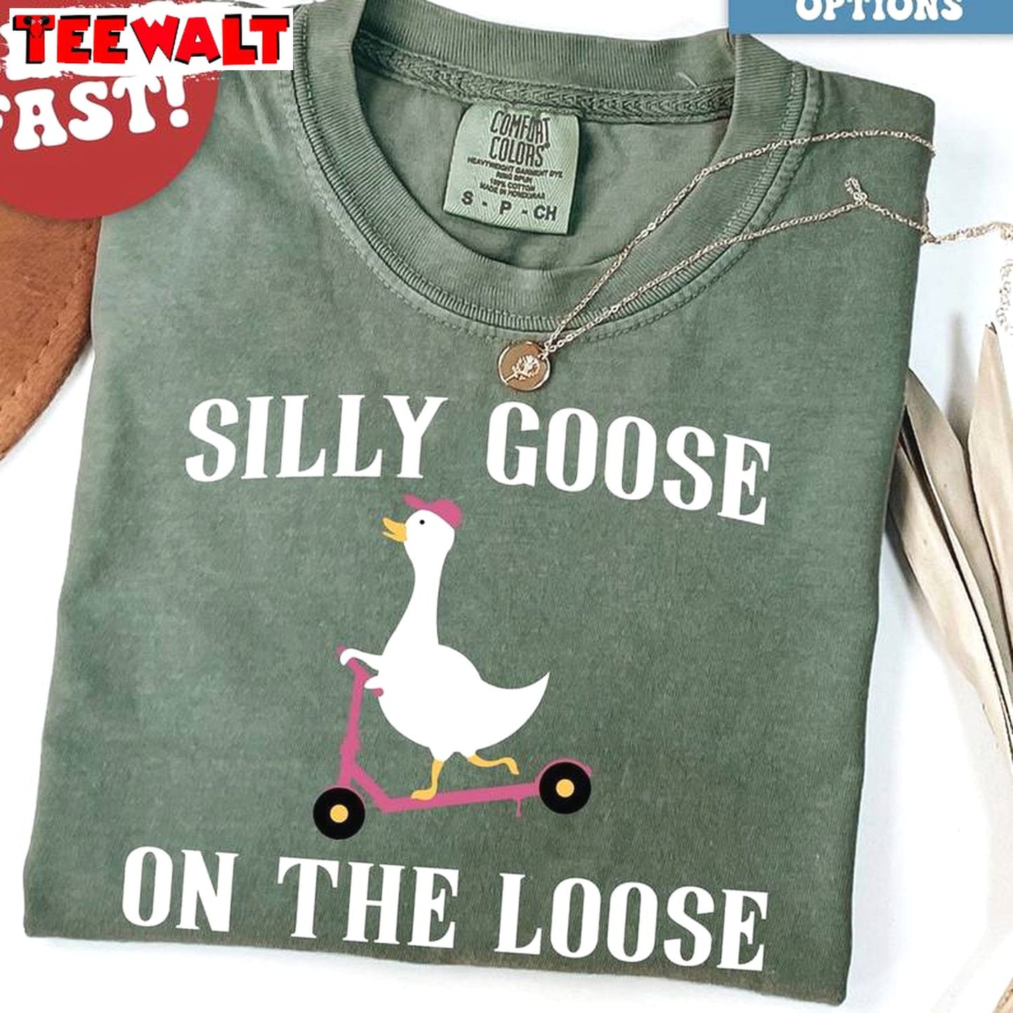 Funny Silly Goose Short Sleeve , Trendy Silly Goose On The Loose