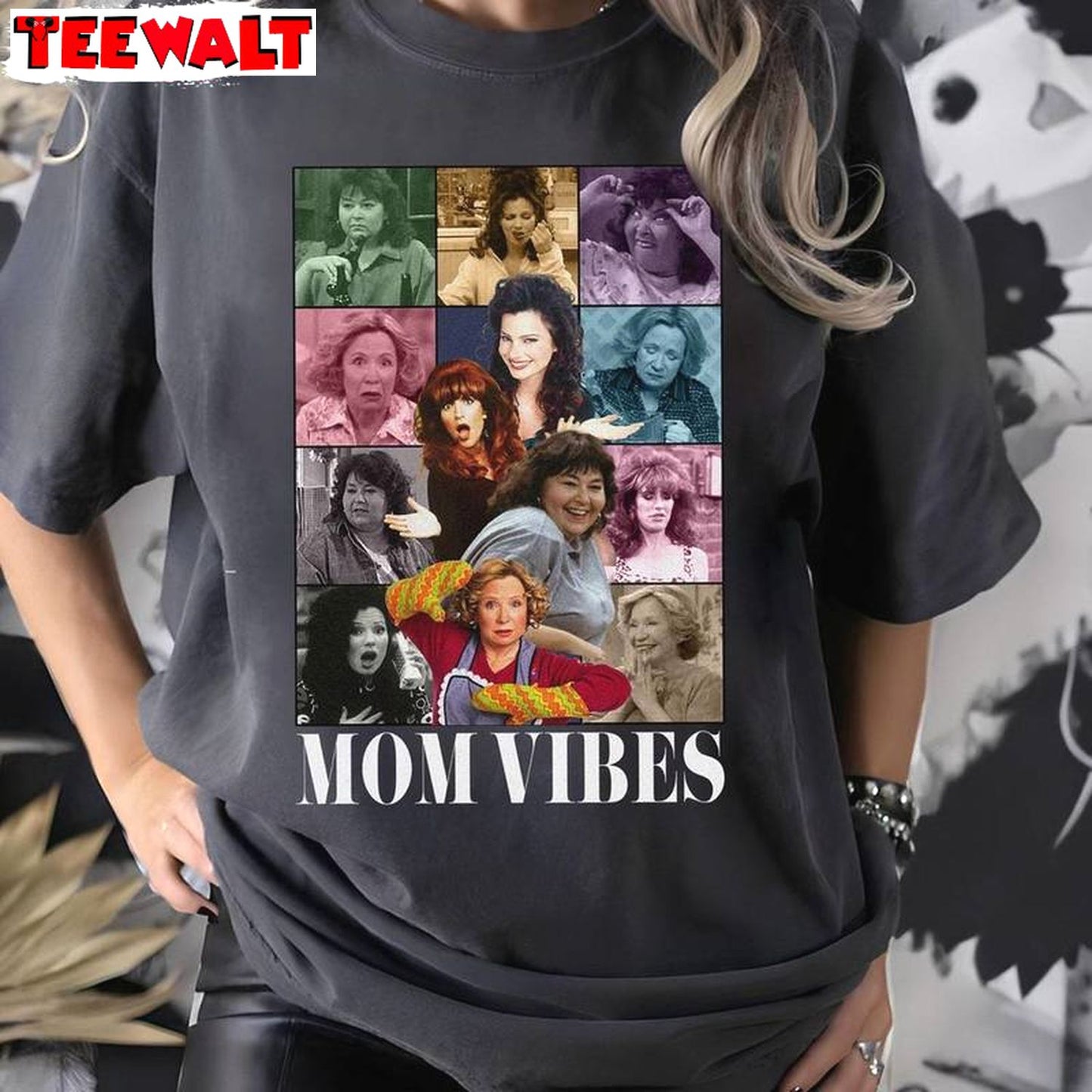 Mom Vibes Shirt, Funny Mom Life Unisex Hoodie Short Sleeve