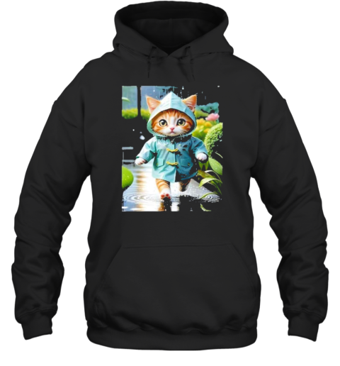 Cat With A Raincoat Photo T-Shirt