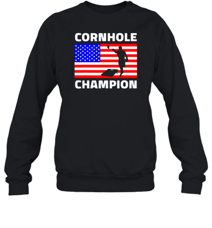 Cornhole Champion American Flag Usa T-Shirt