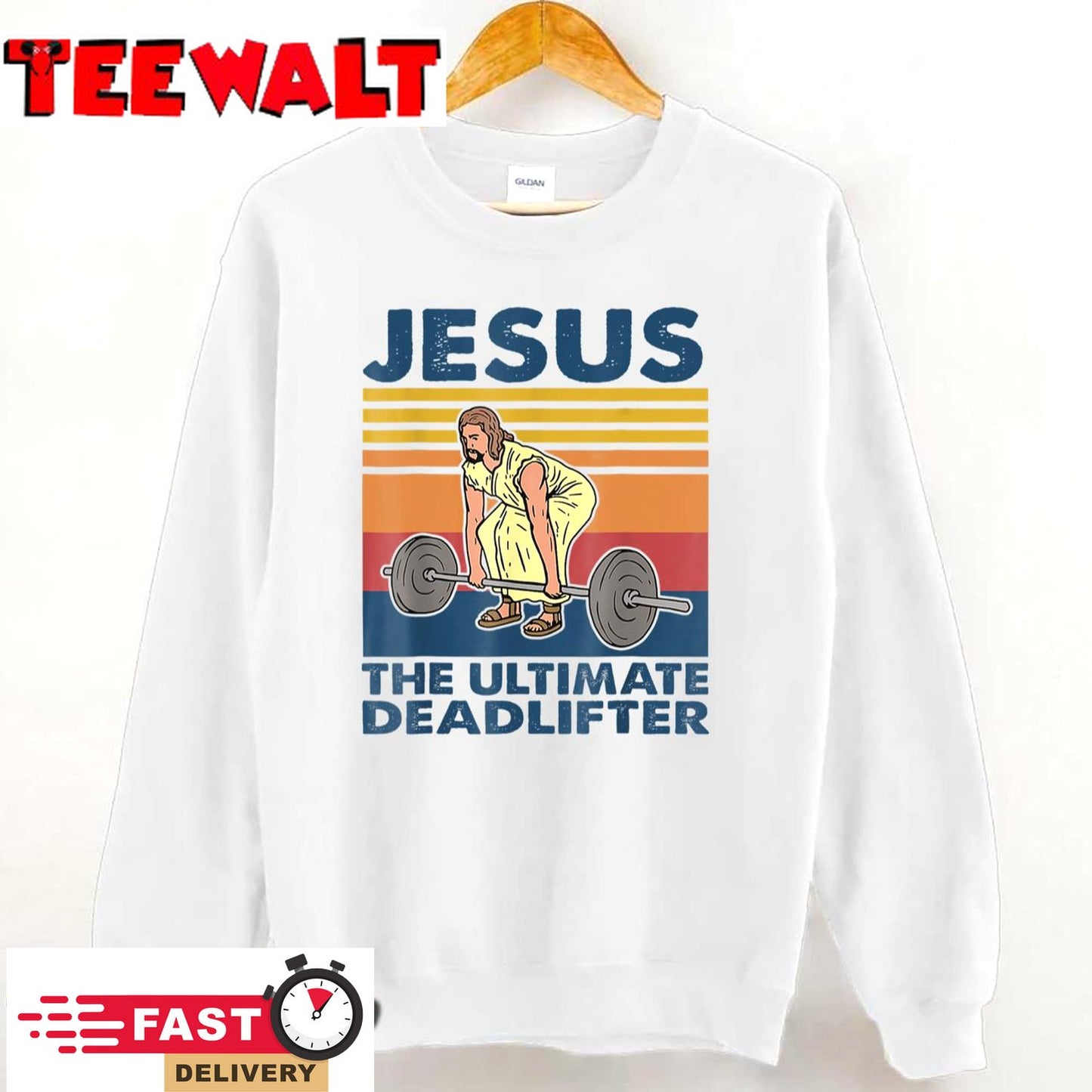 Jesus The Ultimate Deadlifter Funny Vintage Gym Christian T-Shirt