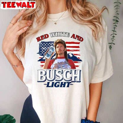 Joe Dirt Merica Sweatshirt , New Rare Red White And Busch Light Shirt Crewneck