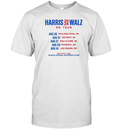 Harris Walz 2024 On Tour T-Shirt