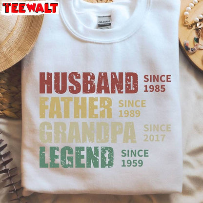 Trendy Husband Father Grandpa Legend Shirt, Unique Short Sleeve Gift For Husband