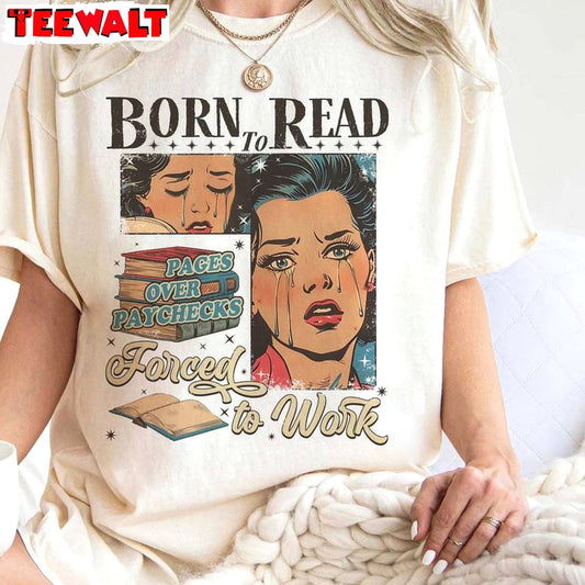 Bookish Reading Comfort Colors Sweater, Unique Born To Read Bookish