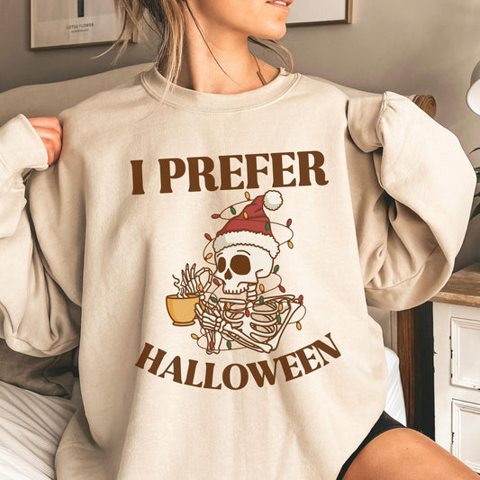 Ironic Halloween Funny Skeleton Christmas Tee