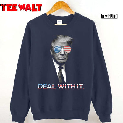 Trump Deal With It American Flag Unisex T-Shirt