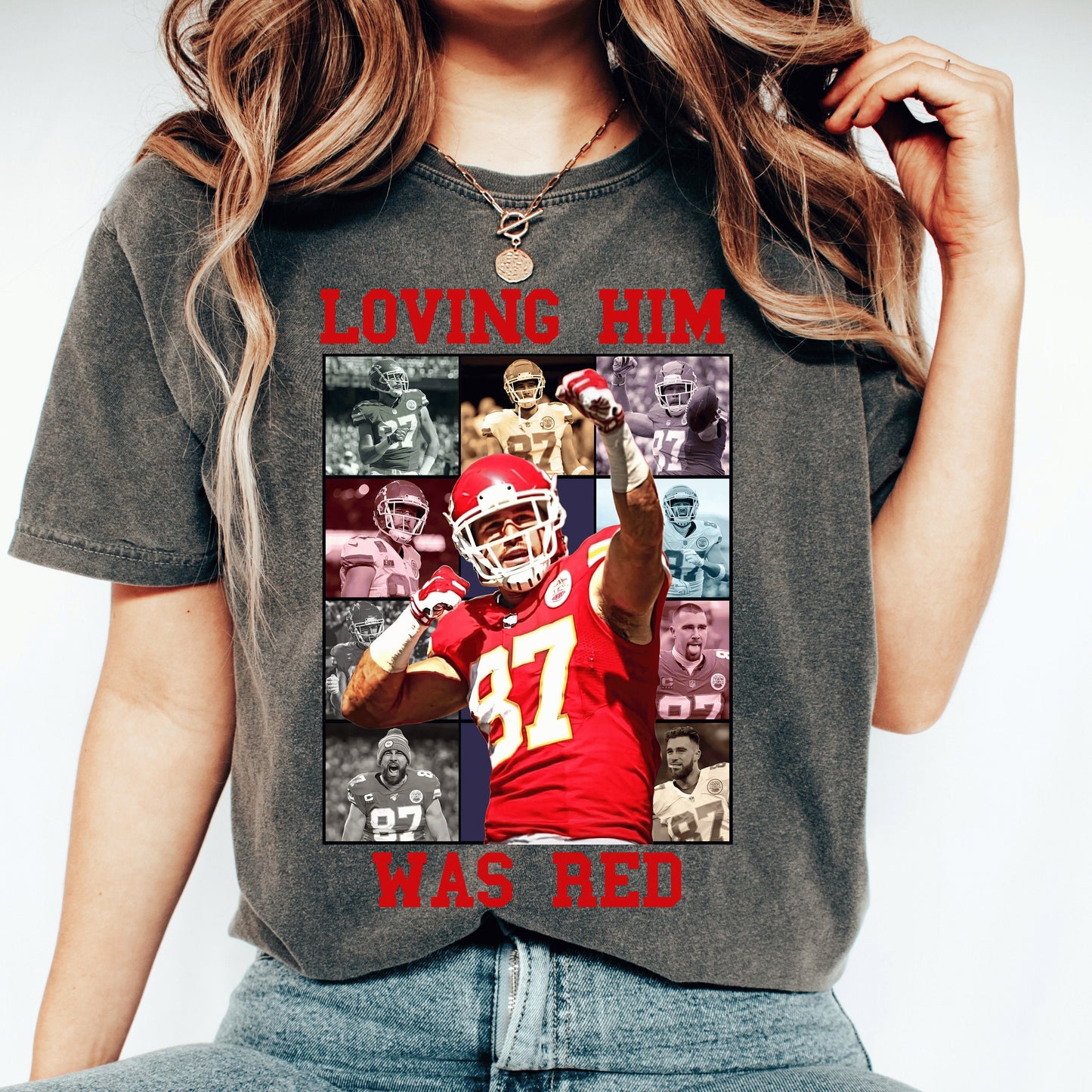 Travis Kelce Shirt - Comfort Colors Kansas City Football Jersey Sweatshirt