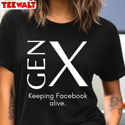 Vintage Kepping Facebook Alive Sweatshirt , Groovy Gen X Shirt Long Sleeve