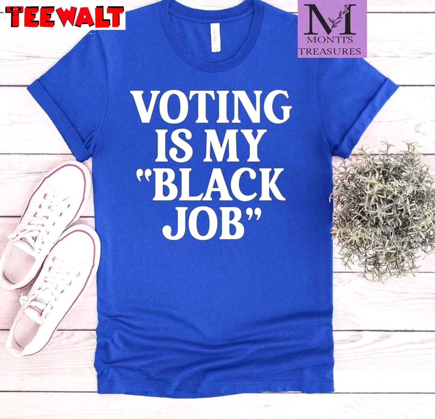 Trendy Voting Is My Black Job Shirt, Kamala Harris 2024 Crewneck Hoodie