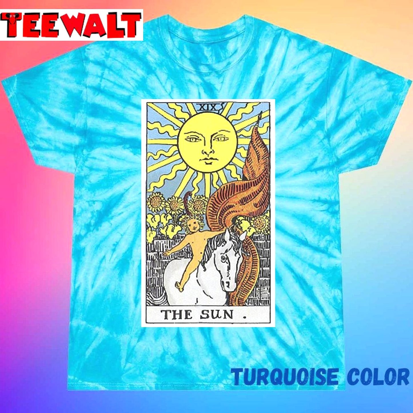 The Sun Tarot Unisex Tie Dye Tee