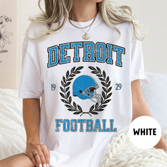 Detroit Football Retro Lion Shirt - Comfort Colors Gift For Jared Goff Fans