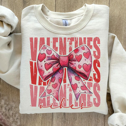 Valentine'S Day Heart Coquette Bow Retro Love Shirt Design