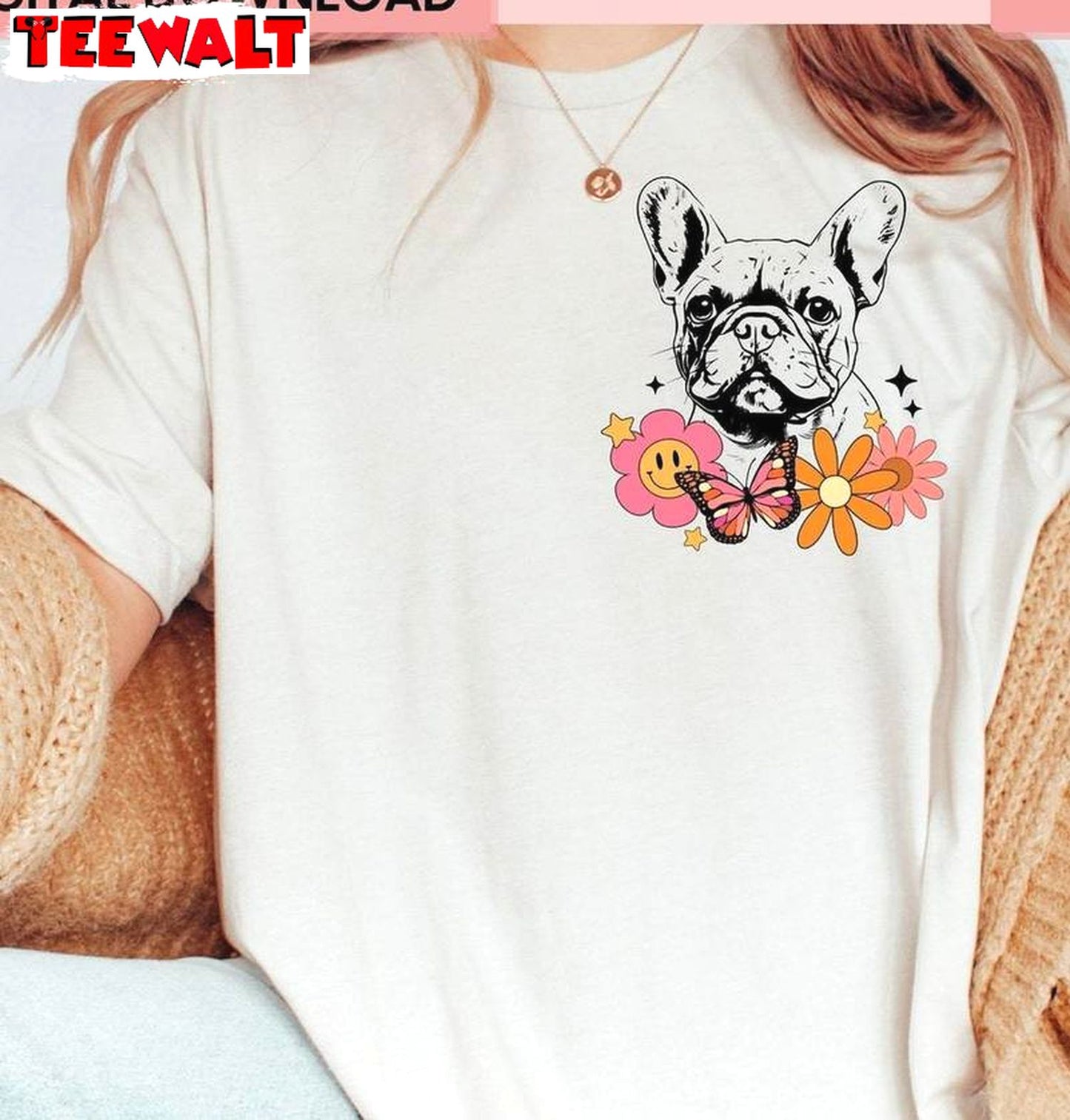 French Bulldog Cute Shirt, Retro Dog Mom Crewneck Sweatshirt T-shirt