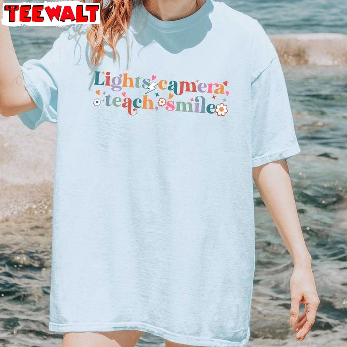 Comfort Lights Camera Teach Smile Shirt, Trendy Teacher Smile Sweater Hoodie