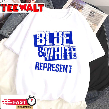 Football Game Day Blue and White High School Team Colors T-Shirt