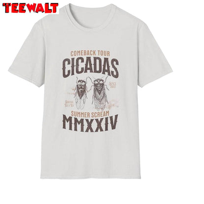 Cicada Shirt 2024 Comeback Tour Shirt, Funny Summer Unisex Hoodie Short Sleeve