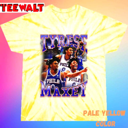 Tyrese Maxey Philadelphia 76ers 90s Style Vintage Bootleg Unisex Tie Dye Tee