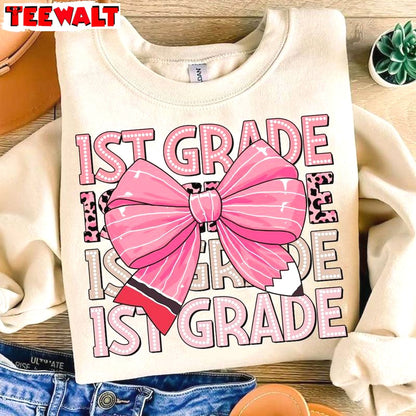 Coquette Teacher Inspirational Shirt, Limited Pencil Coquette Bow Tee Tops Sweater