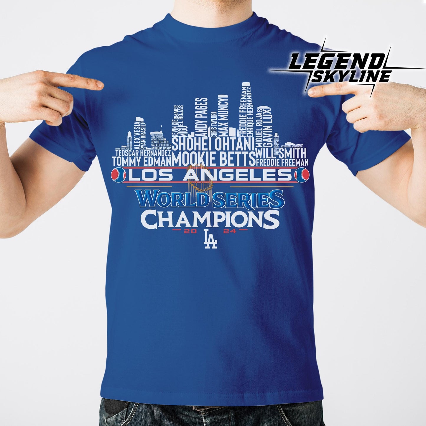 Los Angeles Baseball Champions 2024 Team City Skyline Shirt