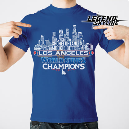 Los Angeles Baseball Champions 2024 Team City Skyline Shirt