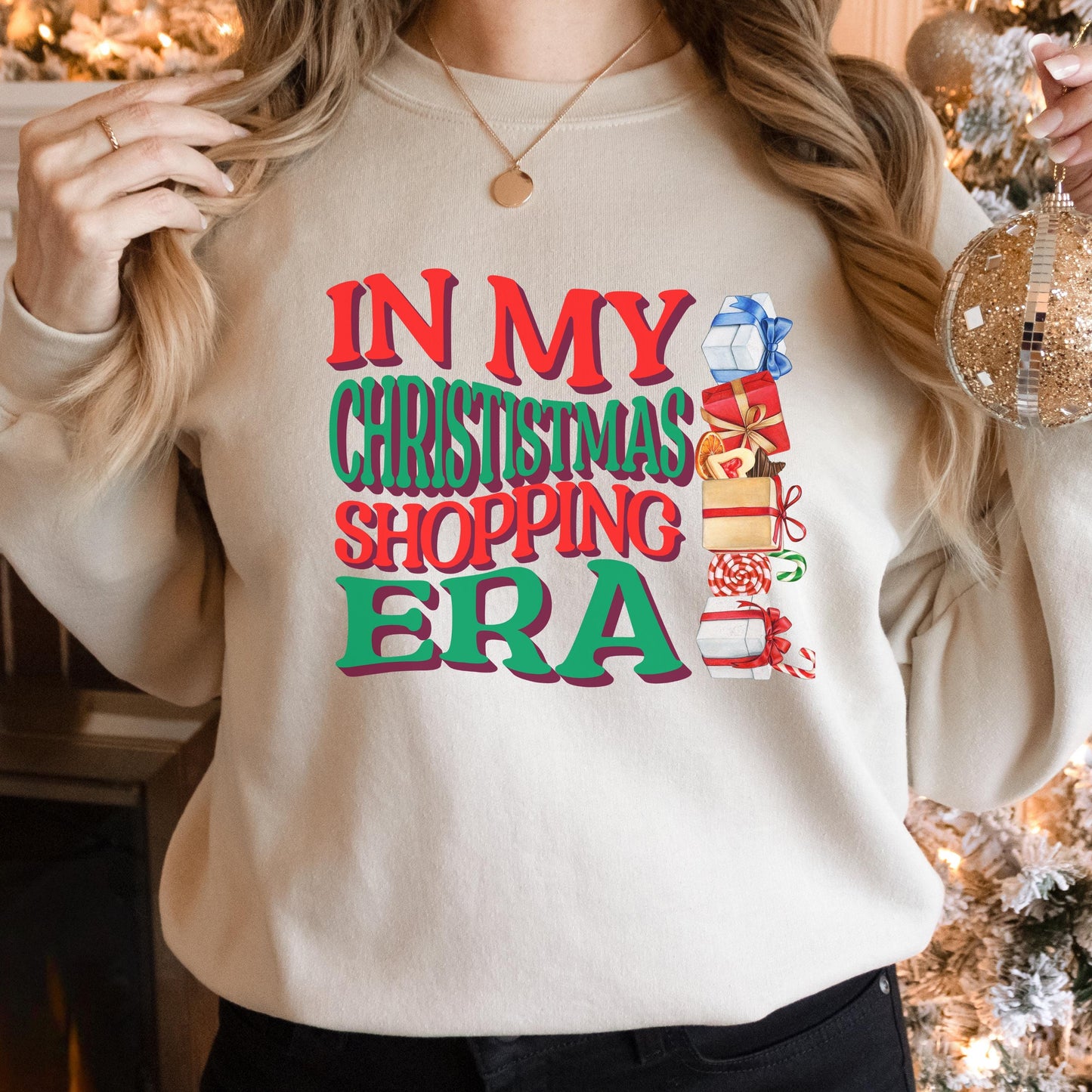 Women's Christmas Sweatshirt, Trendy Cute Cozy Holiday Gift