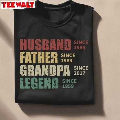 Trendy Husband Father Grandpa Legend Shirt, Unique Short Sleeve Gift For Husband