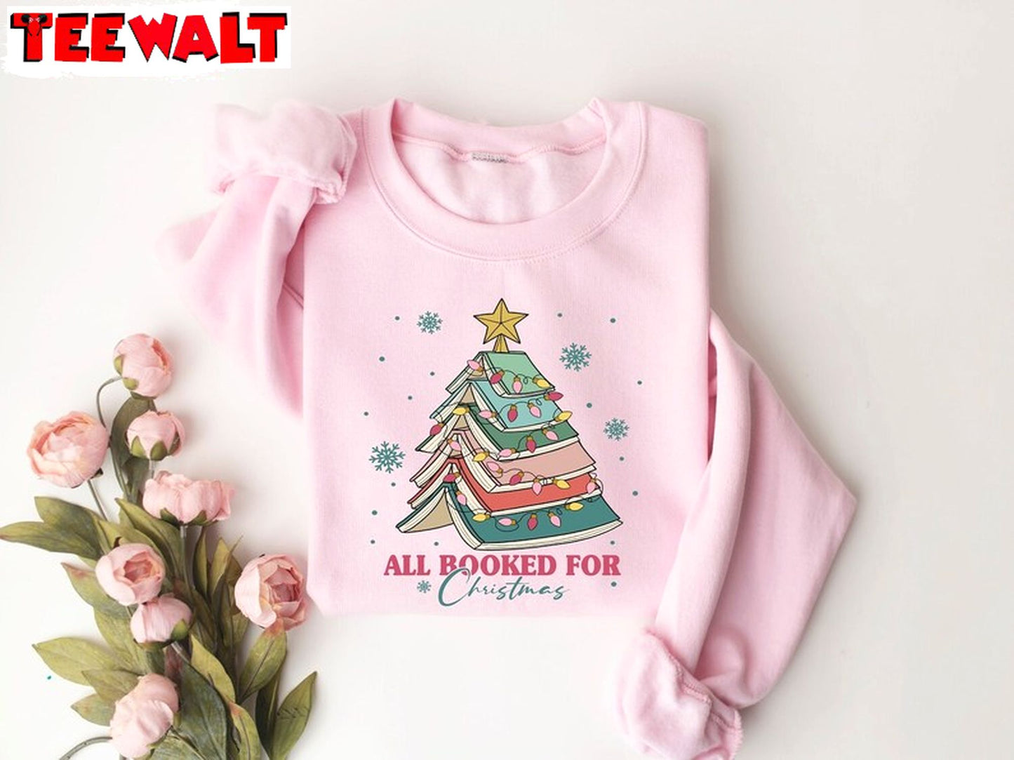 All Booked For Christmas Shirt, Librarian Bookworm Christmas Sweater