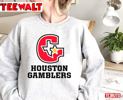 Logo Houston Gamblers Team Usfl League Unisex Sweatshirt