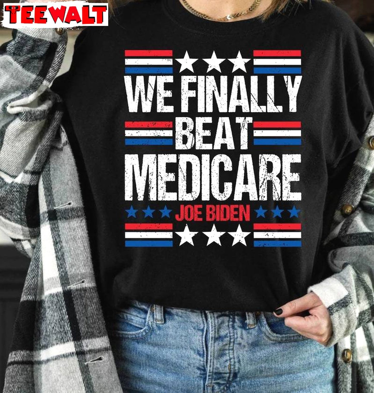 Funny 2024 Debate Trump Vs Biden Sweatshirt , Unique We Finally Beat Medicare