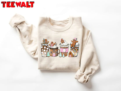 Gingerbread Christmas Coffee Shirt, Gingerbread Christmas Coffee Shirt, Hoodies, Long Sleeve Cotton