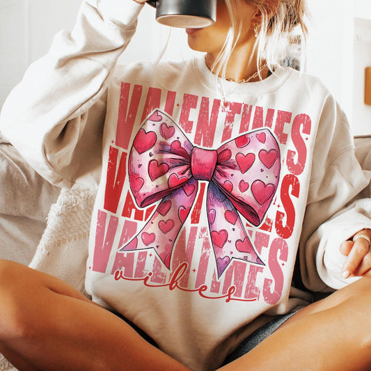 Valentine'S Day Heart Coquette Bow Retro Love Shirt Design