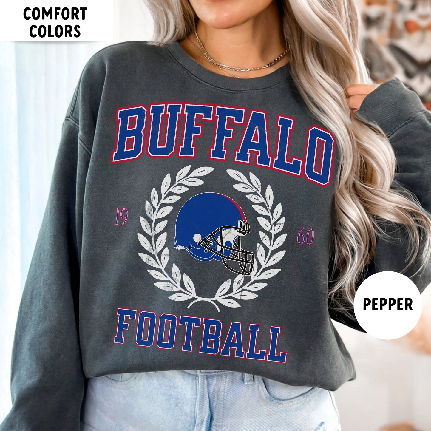 Vintage Buffalo Football Sweatshirt - Cozy Crewneck For Sports Fans