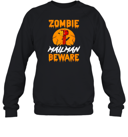 Zombie Mailman Beware Halloween T-Shirt