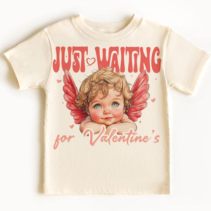 Just Waiting For Valentine'S Cupid & Heart Xoxo Love Design