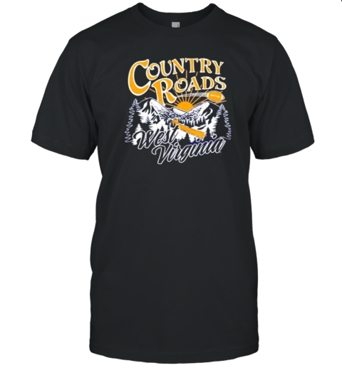 Country Roads West Virginia Football T-Shirt