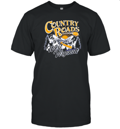 Country Roads West Virginia Football T-Shirt