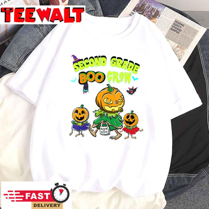 Second Grade Teacher Halloween Boo Crew Shirt For Kids