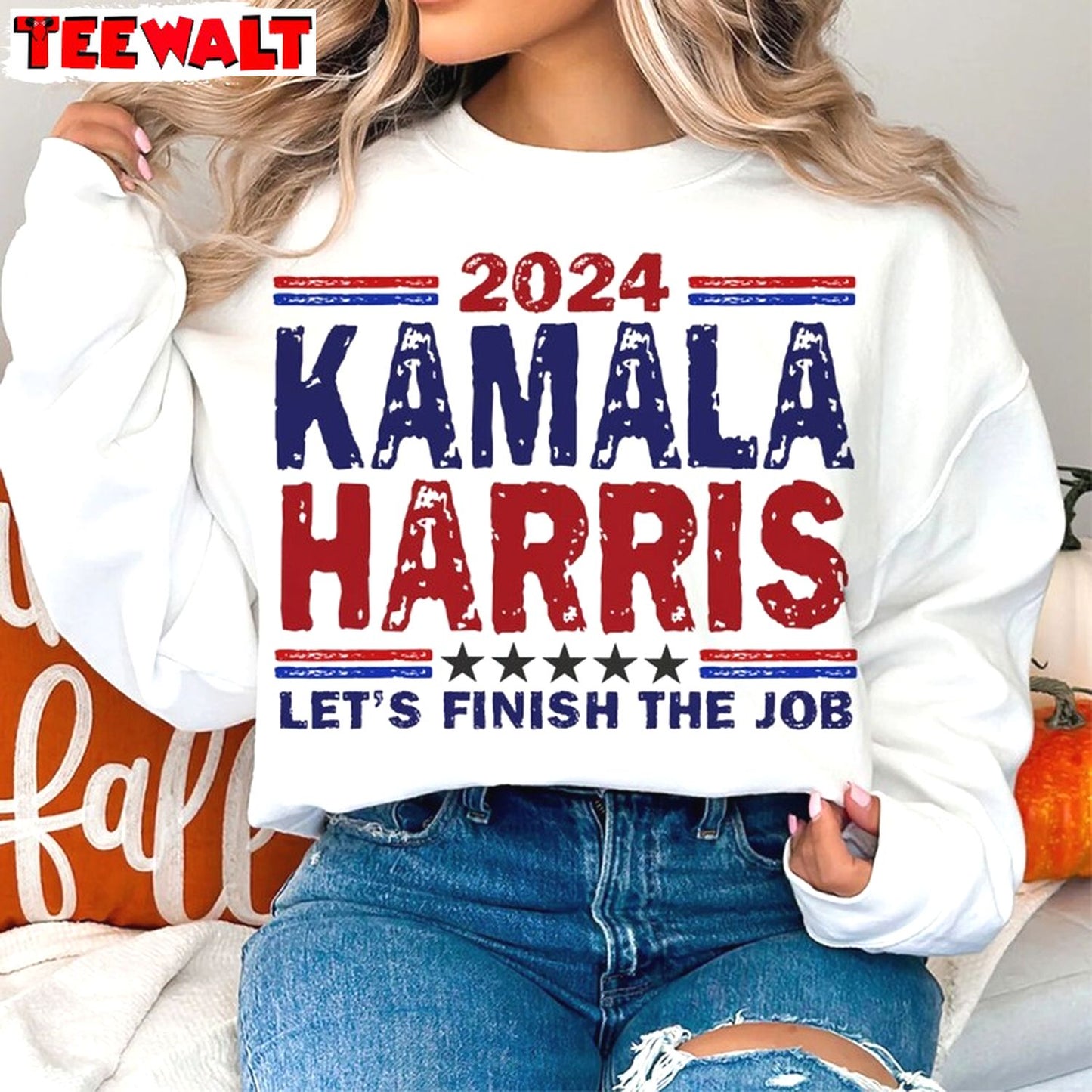 Let's Finish The Job Kamala Harris Shirt, President Campaign Unisex T Shirt Sweatshirt