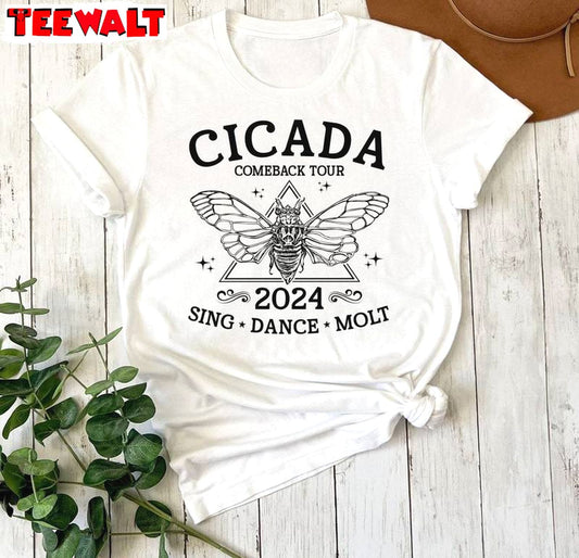 Unique The Cicadas Sing 2024 Short Sleeve , Vintage Cicada Comeback Tour Shirt Long Sleeve