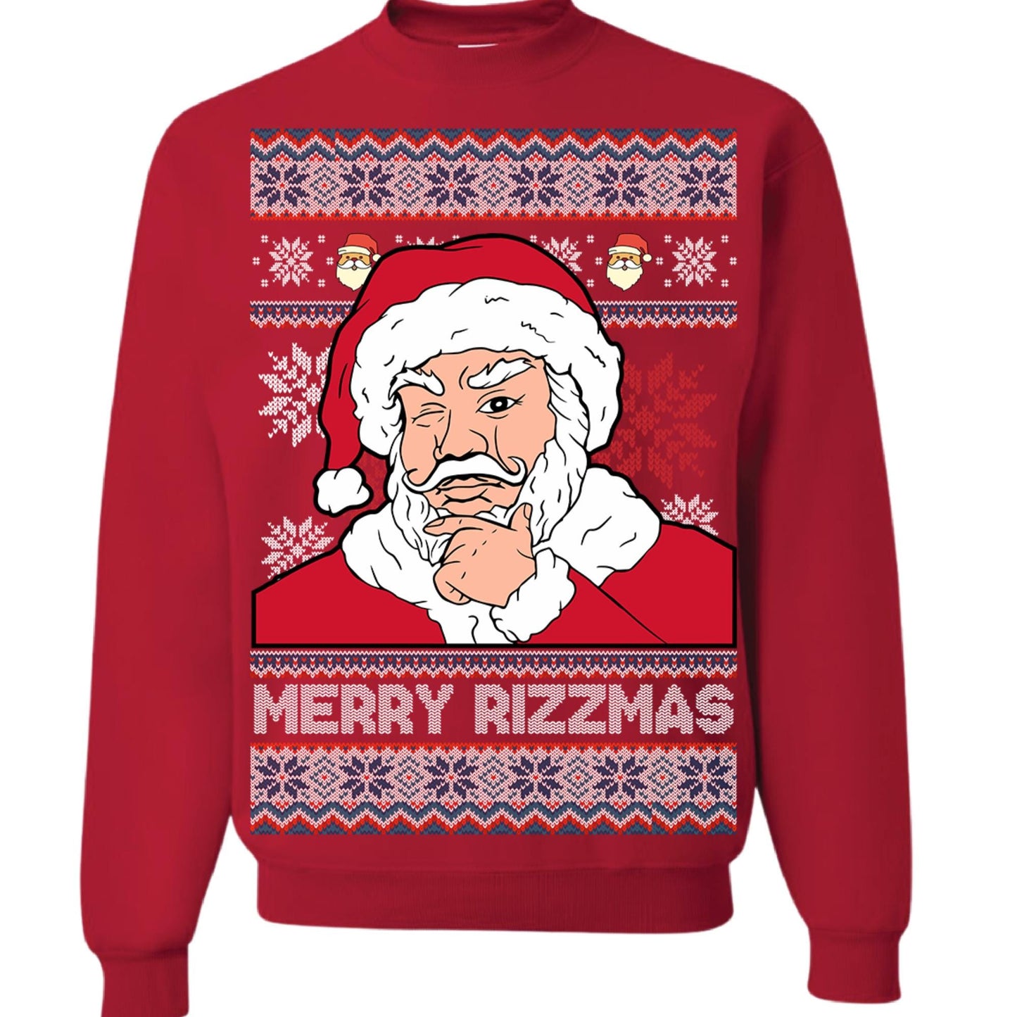 Merry Rizzmas Ugly Christmas Sweater Santa Claus Unisex