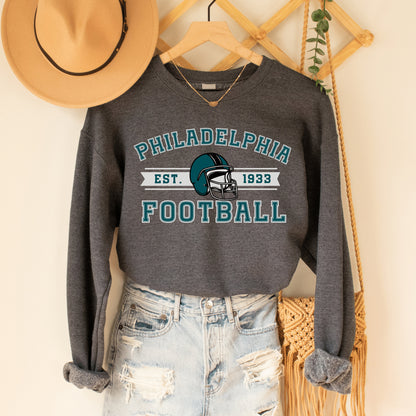 Philadelphia Football Sweatshirt - Vintage Eagle Crewneck Sweater Style