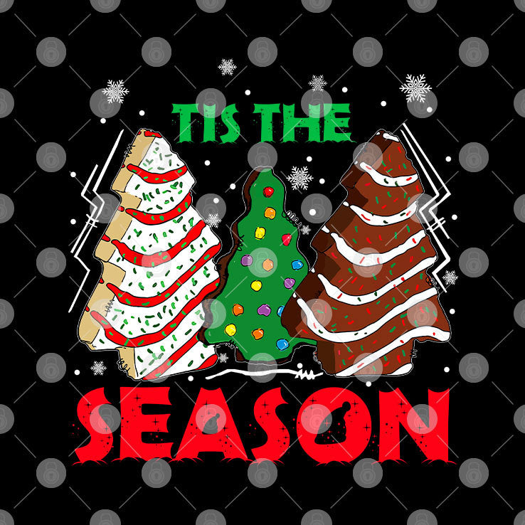 Tis' The Season Christmas Tree Cakes Debbie Xmas Shirt