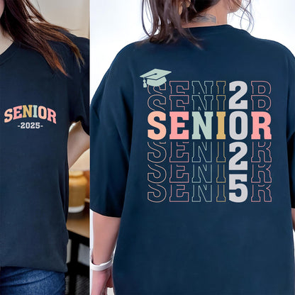 Senior 2025 Retro Shirt For Graduation Gift Seniors