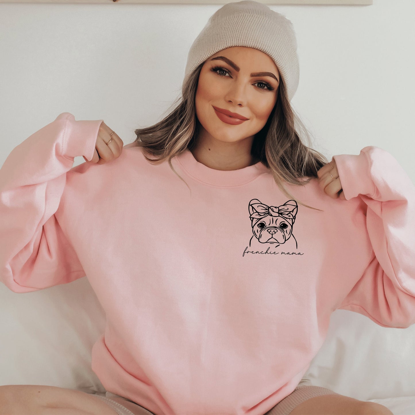 Frenchie Mama Pocket Sweatshirt - Dog Mom, Bulldog & French Bulldog Lover