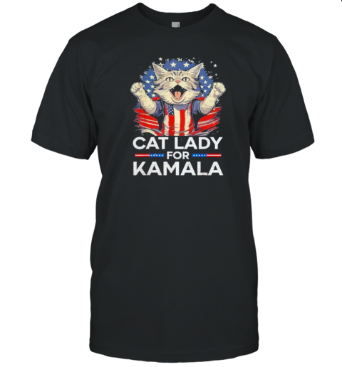 Cat Ladies For Kamala Cat 2024 President Kamala Harris T-Shirt