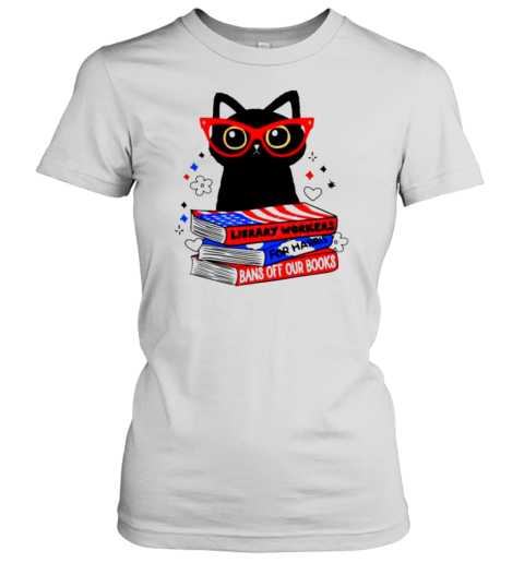 Cat Library Workers For Harris Bans Off Our Books T-Shirt