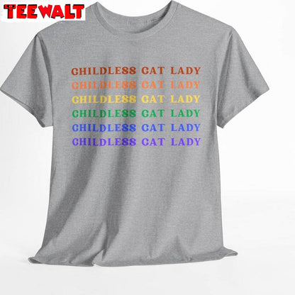 Unique Childless Cat Lady Shirt, Hot 2024 Election Long Sleeve Crewneck